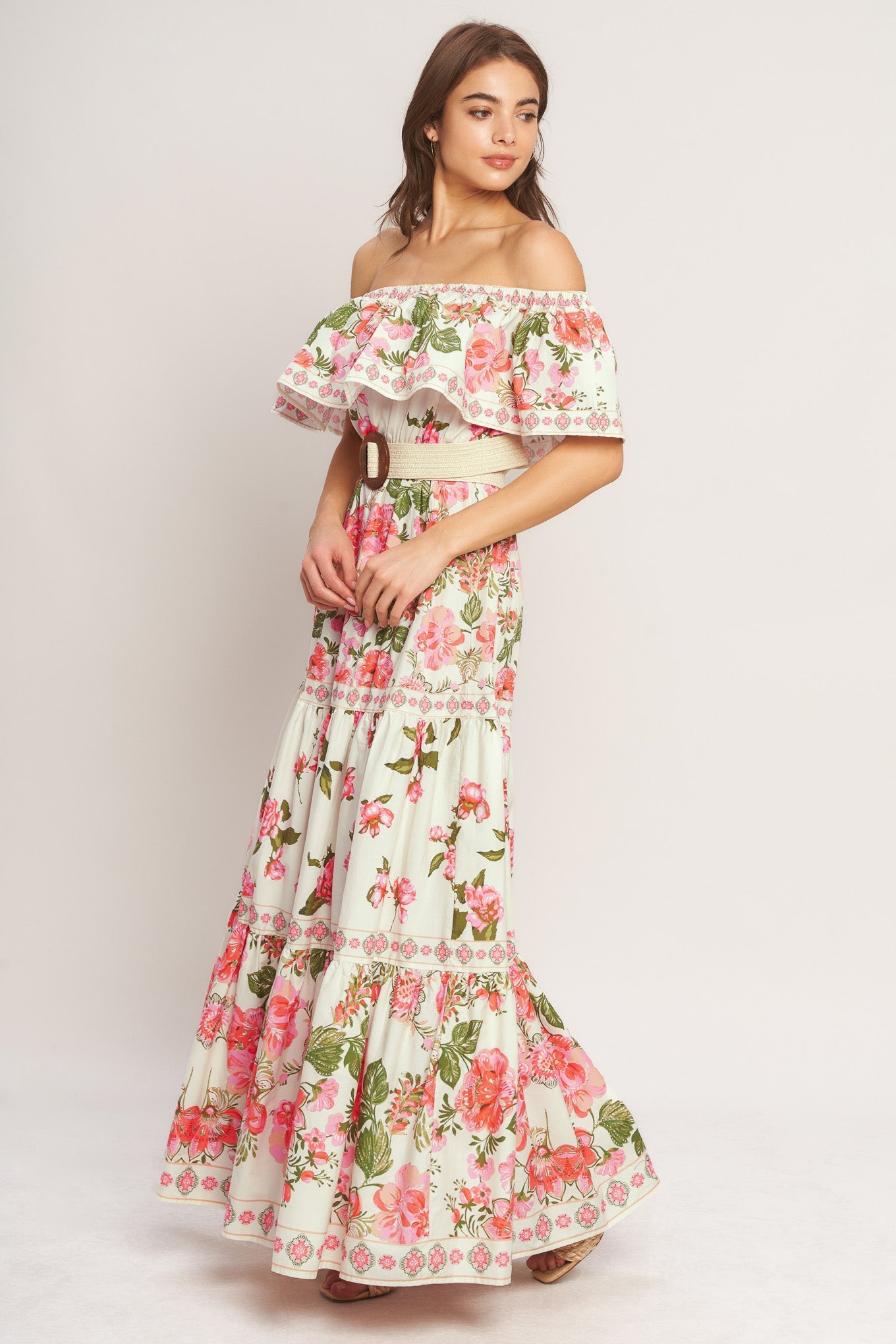 SWEET ESCAPE OFF SHOULDER MAXI DRESS