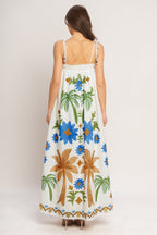 TROPIC ARTE FLOW WOVEN MAXI DRESS