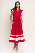 TRUE LOVE IN COLOR BLOCKED MIDI DRESS