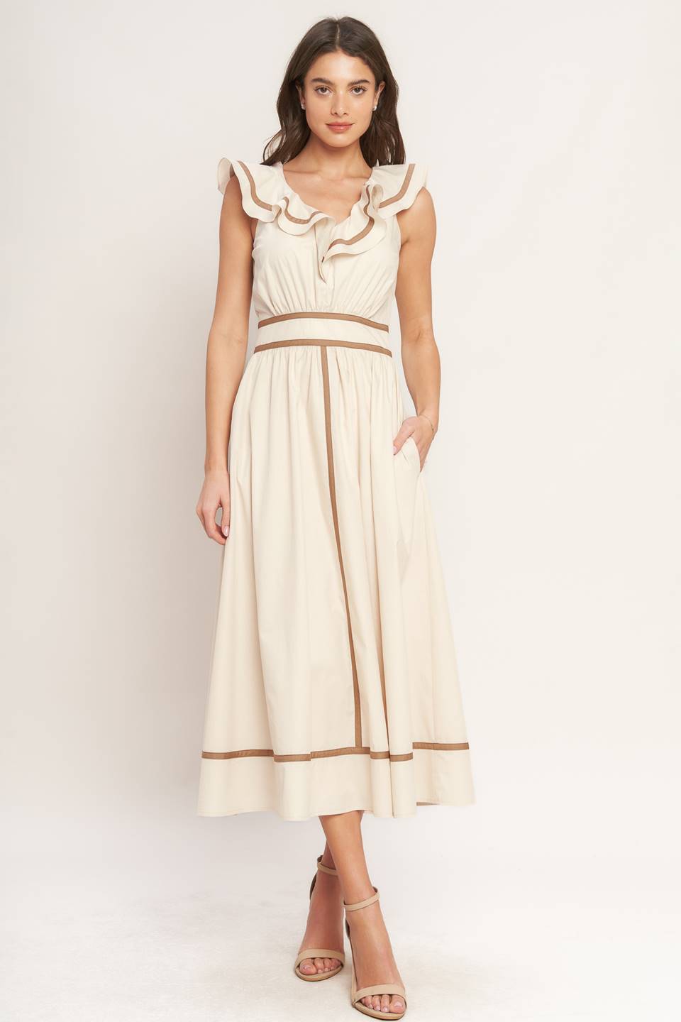 BREEZE CANVAS WOVEN MIDI DRESS