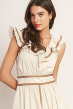 BREEZE CANVAS WOVEN MIDI DRESS