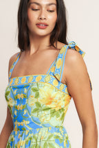 GOLDEN HOUR BLOOM WOVEN MAXI DRESS