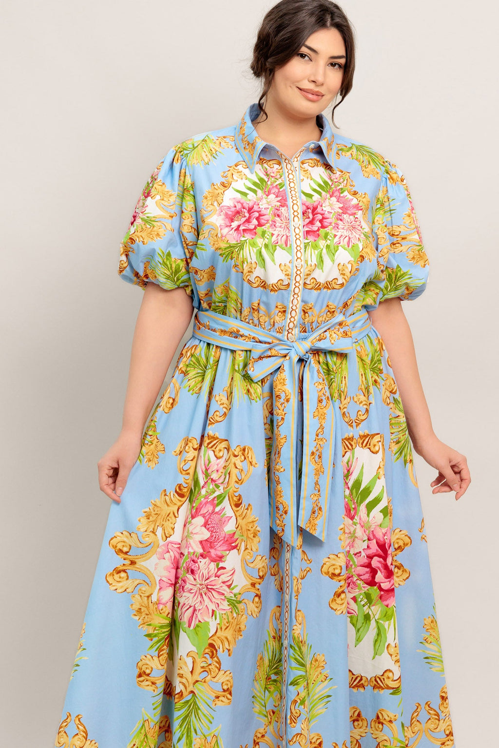 BLUE PALACE WOVEN MIDI DRESS