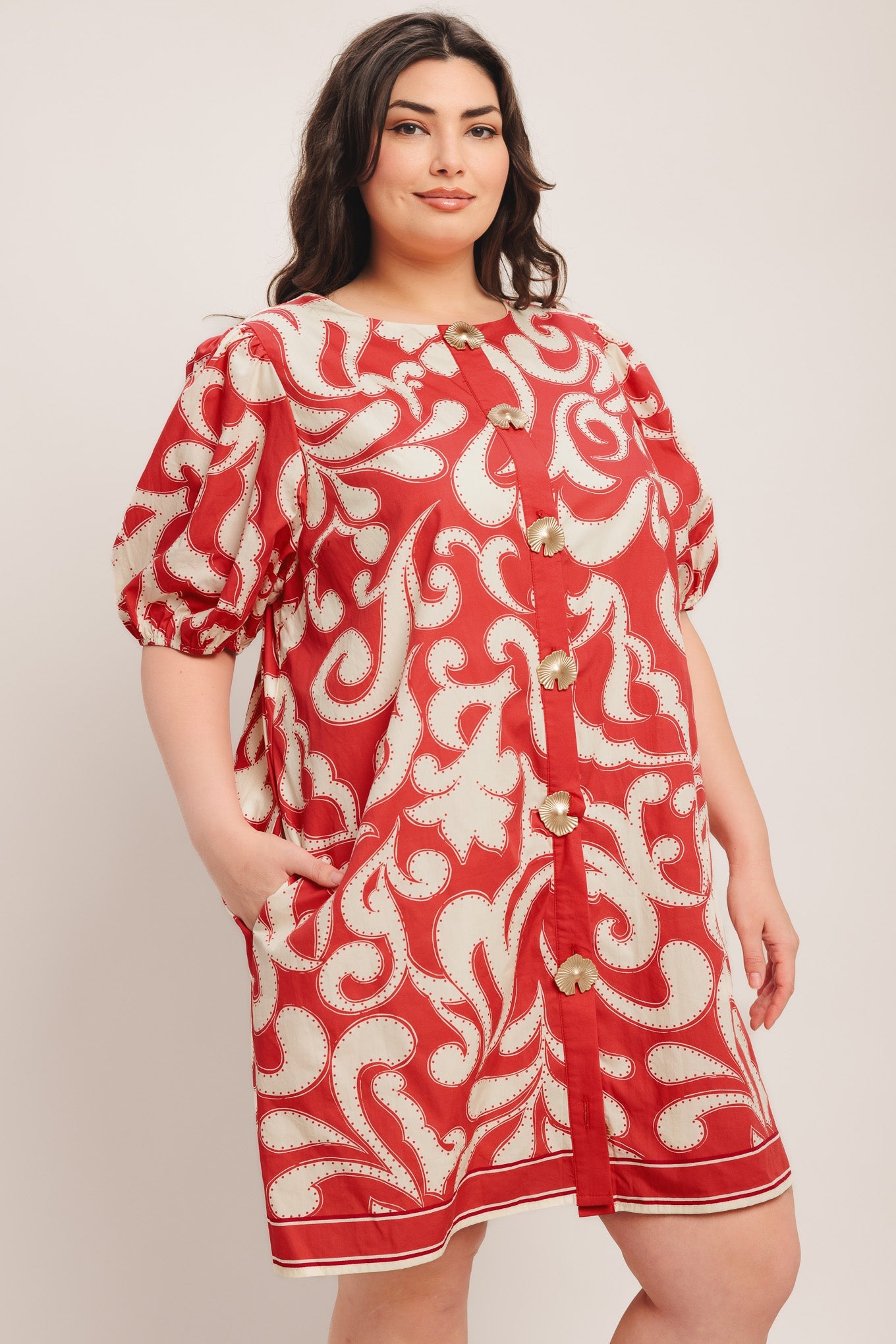 STRAIGHT & STRONG WOVEN MINI DRESS