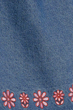 ARTISAN-INSPIRED DENIM MINI SHIFT DRESS