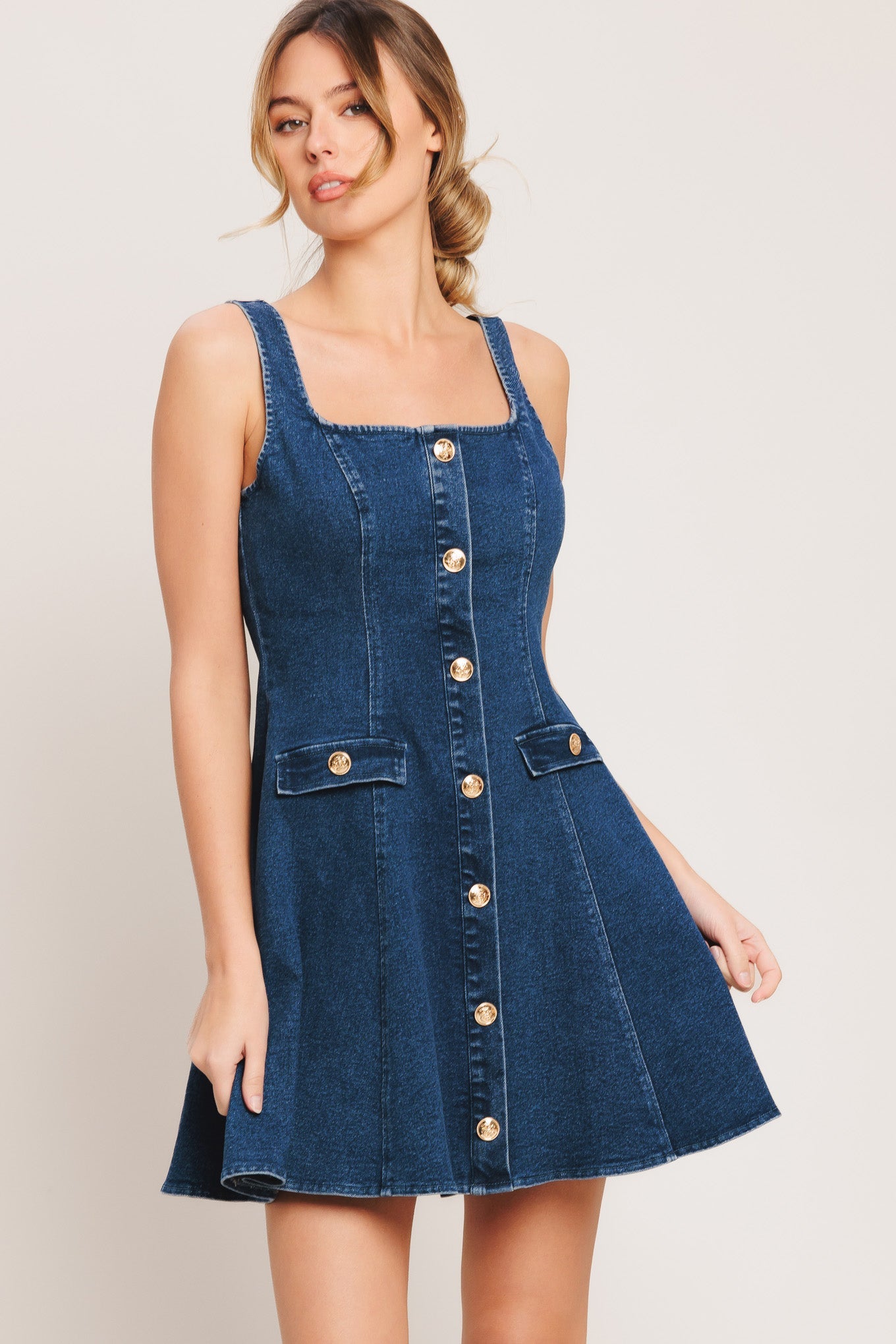 URBAN POLISH DENIM MINI DRESS