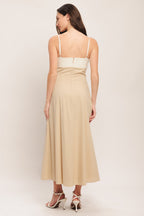 QUIET LUXE MOMENT WOVEN MIDI DRESS