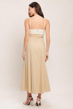QUIET LUXE MOMENT WOVEN MIDI DRESS