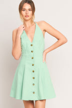 LOVELY CHARM MINT WOVEN MINI DRESS