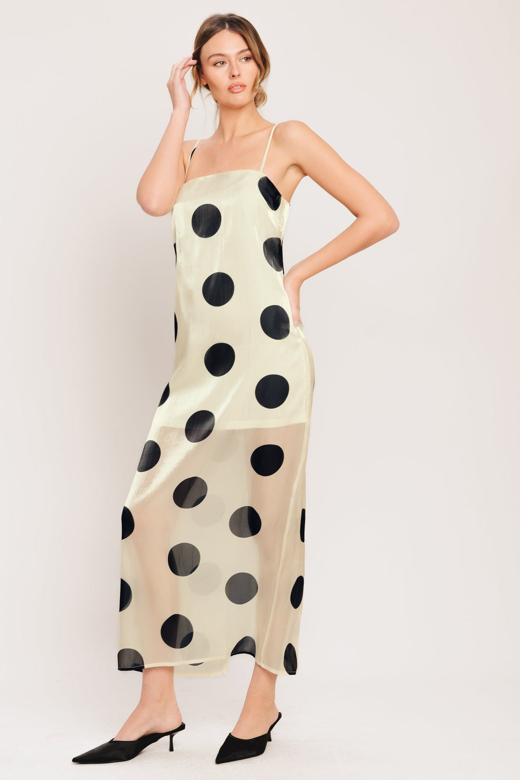 AVANT DOT WOVEN MIDI DRESS