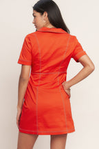 BOLD AND BEAUTIFUL WOVEN MINI DRESS