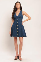 Indigo Flare Denim Mini Dress