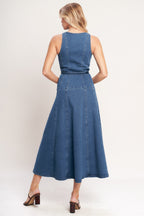 SUNDAY STROLL DENIM MIDI DRESS