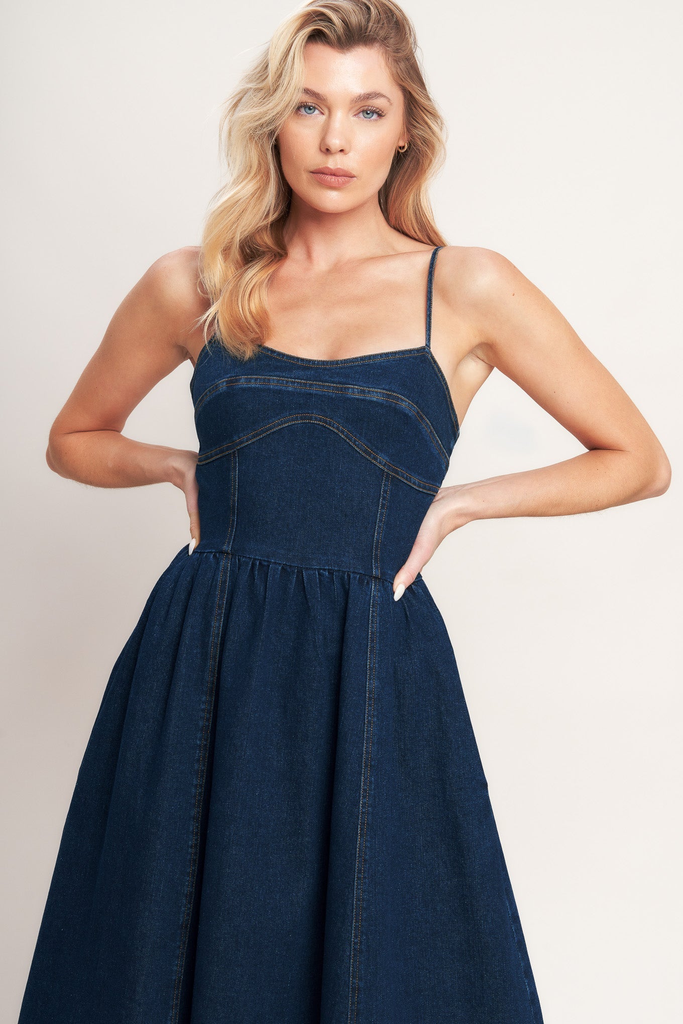 THE EVERYDAY ICON DENIM MIDI DRESS