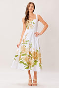 Cream Botanica Midi Dress