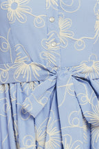 SUMMER SKETCH FLORA WOVEN MIDI DRESS