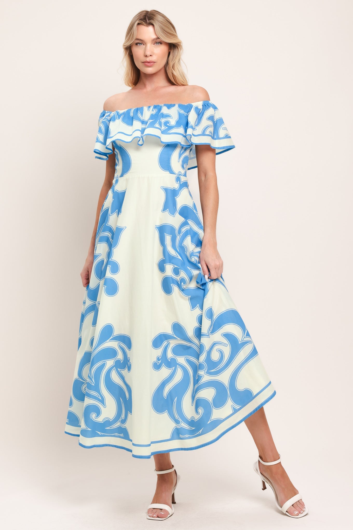 Blue Majolica Midi Dress