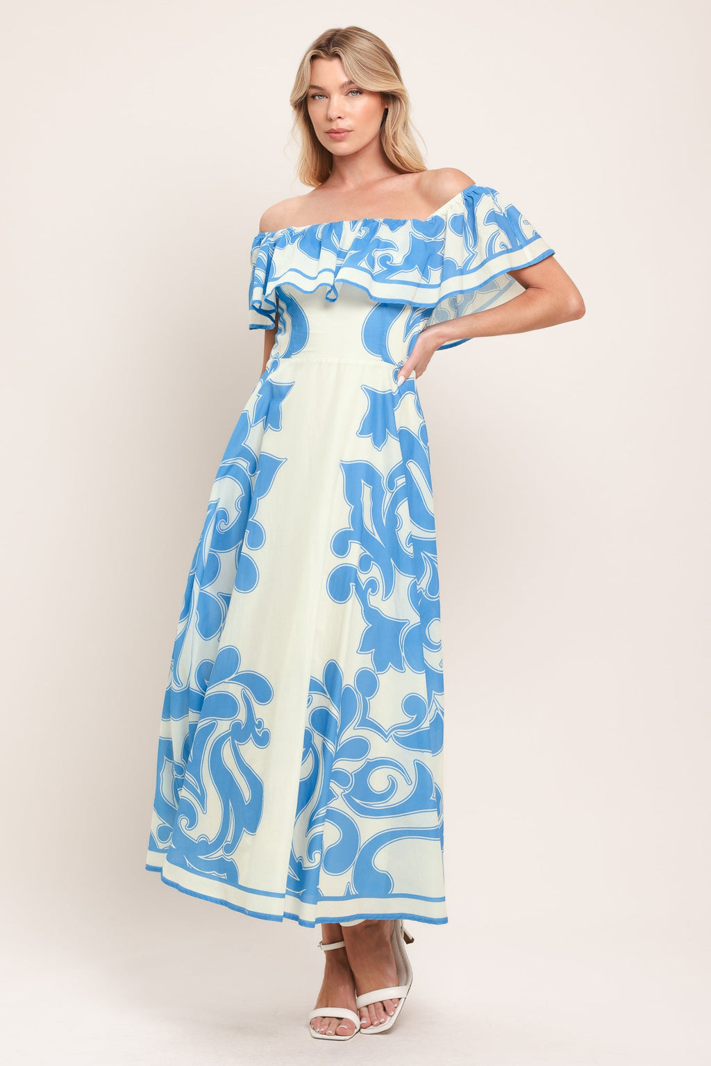 Blue Majolica Midi Dress