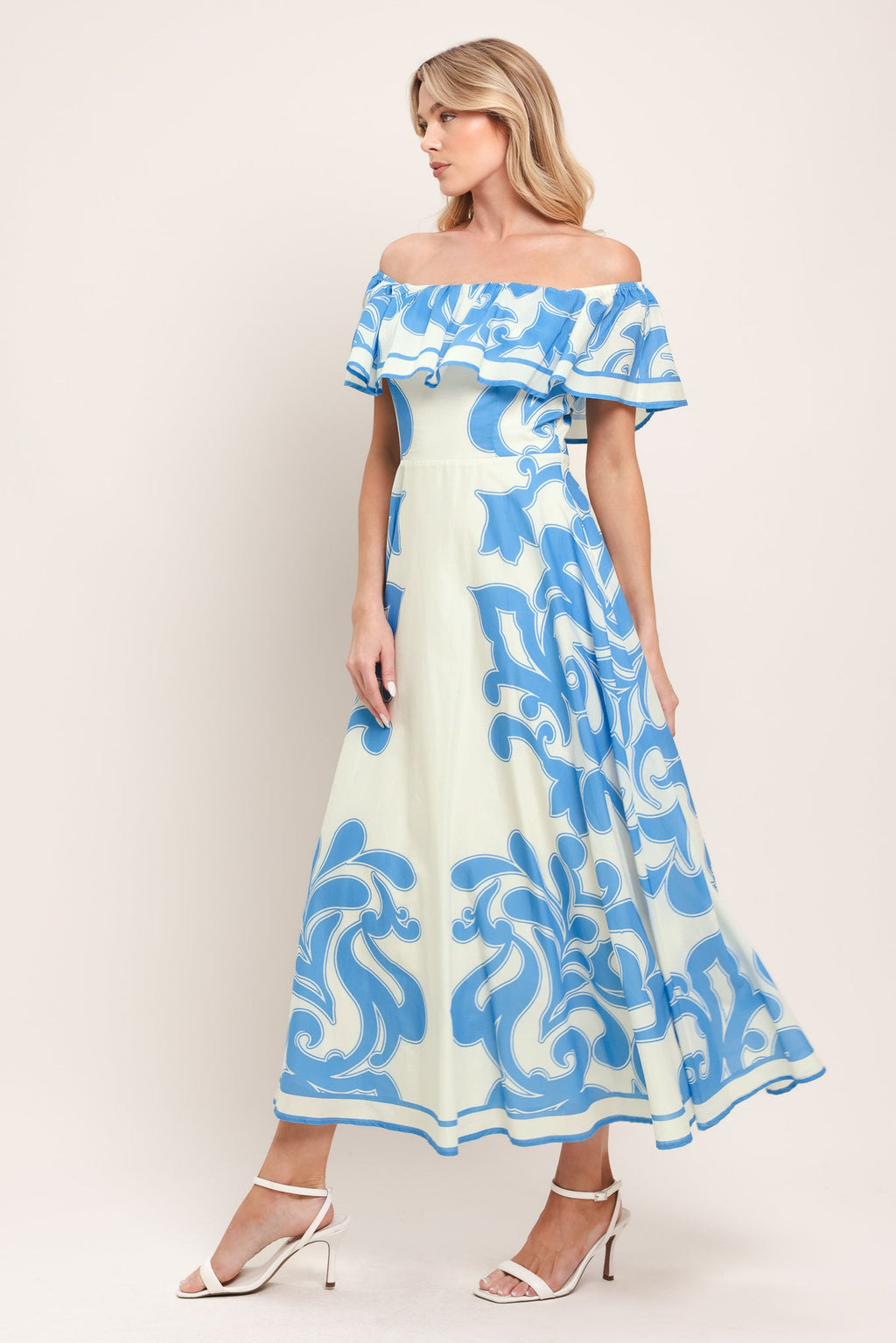 Blue Majolica Midi Dress