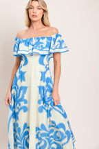 Blue Majolica Midi Dress