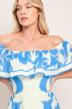 Blue Majolica Midi Dress