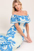 Blue Majolica Midi Dress