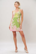 GLOW BLOSSOM WOVEN MINI DRESS