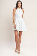 ALWAYS ADORABLE WOVEN MINI DRESS