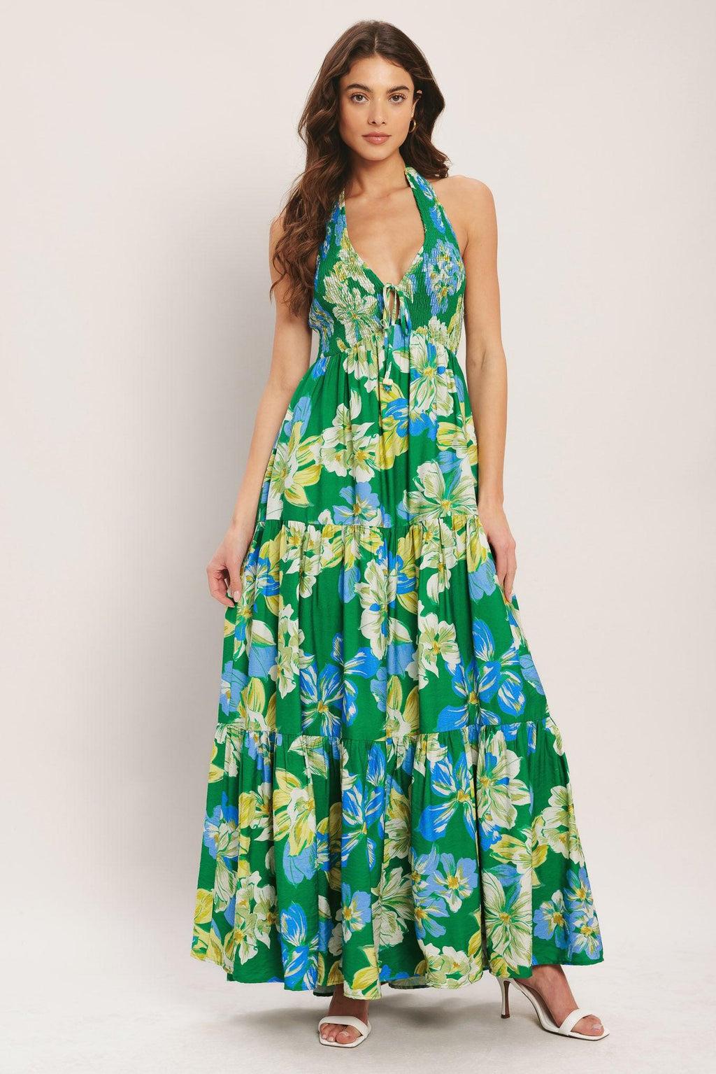 Palm Shore Bloom Woven Maxi Dress