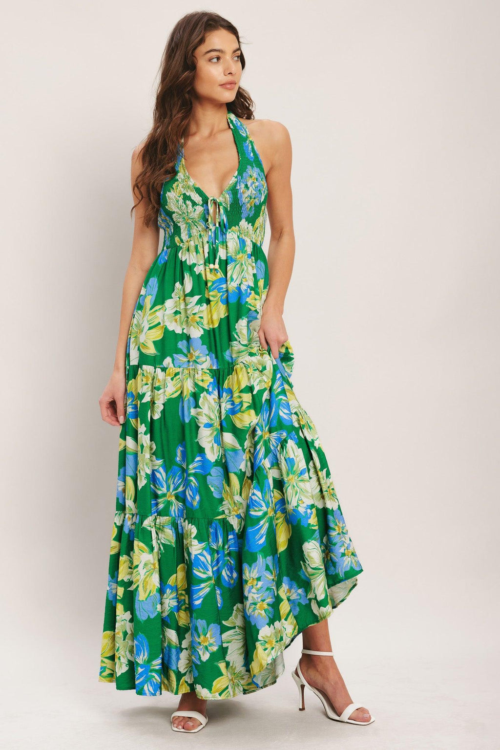 Palm Shore Bloom Woven Maxi Dress