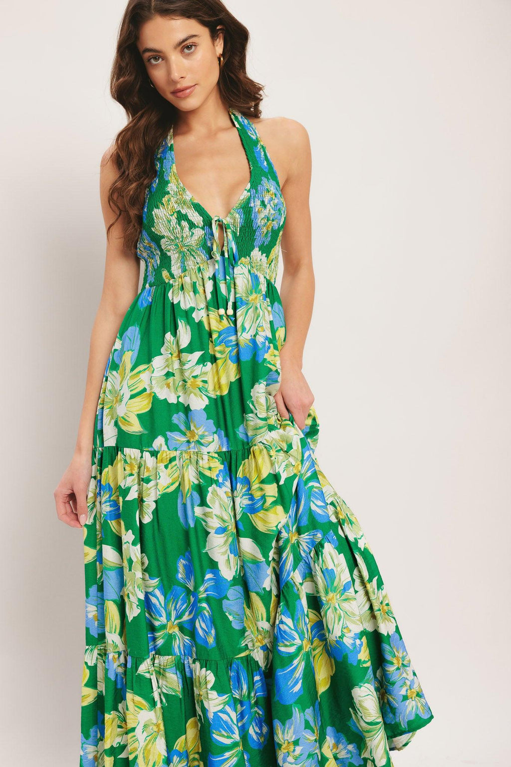 Palm Shore Bloom Woven Maxi Dress