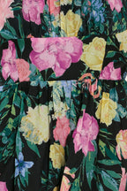 SHADOW FLORAL WOVEN MIDI DRESS