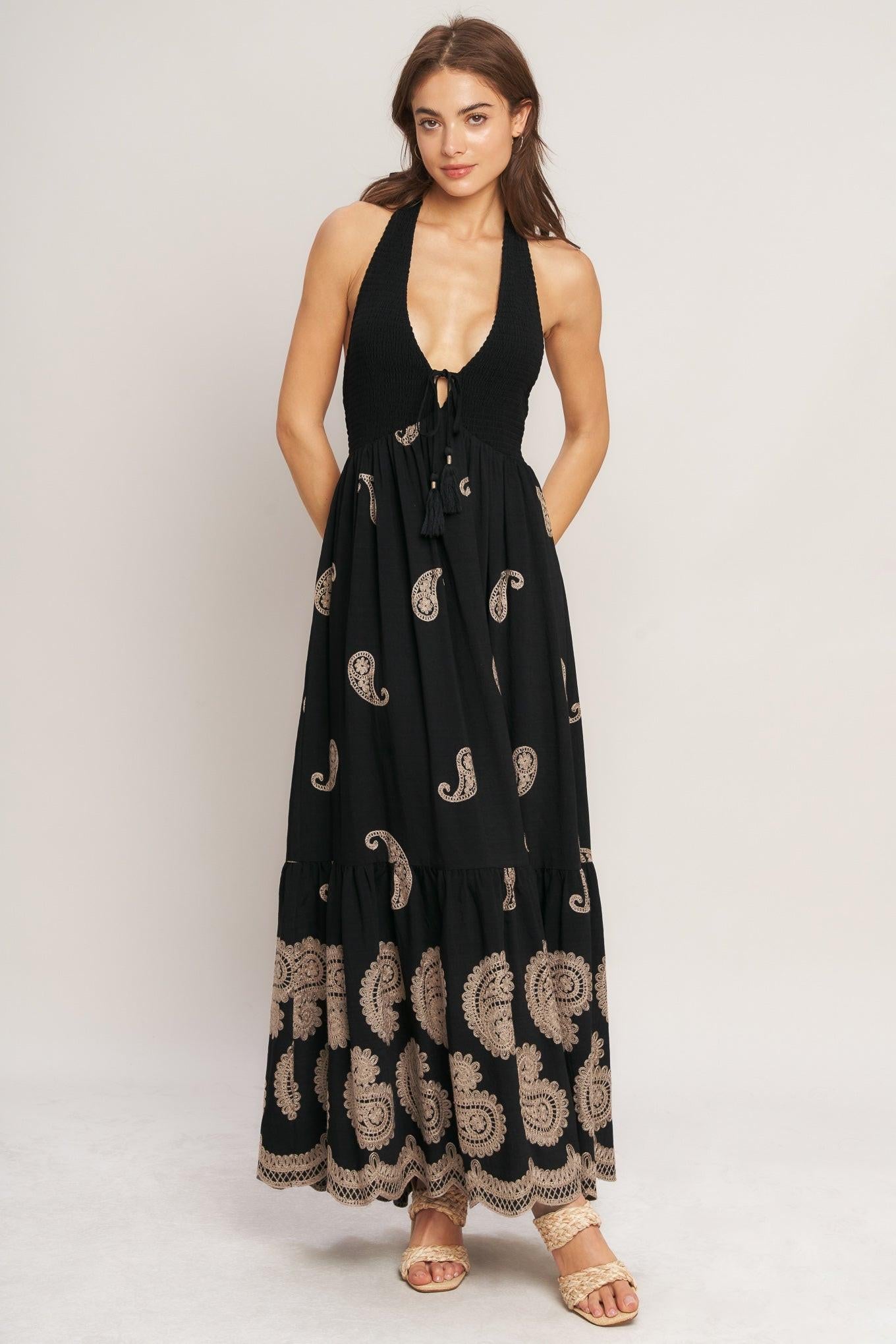 Midnight Charm Midi Dress