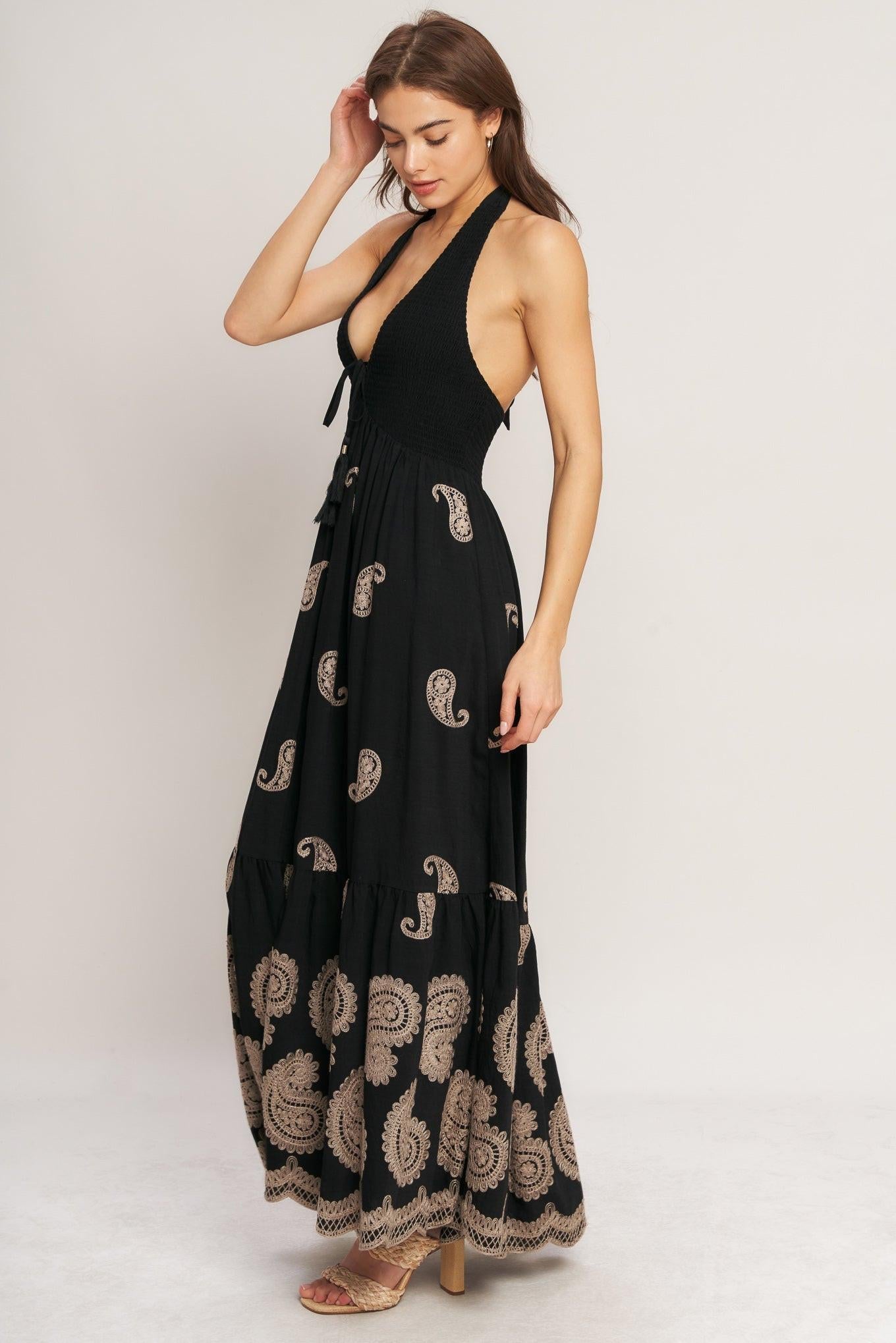 Midnight Charm Midi Dress