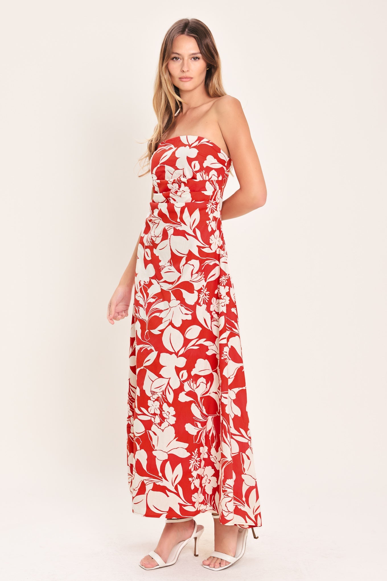 Vibrant Petal Woven Midi Dress