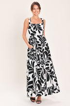 Mono Bloom Woven Maxi Dress