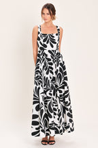 Mono Bloom Woven Maxi Dress