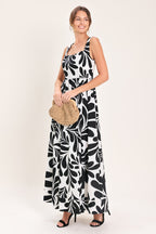 Mono Bloom Woven Maxi Dress