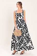 Mono Bloom Woven Maxi Dress