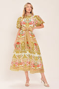 Chateau Rose Midi Shirt Dress