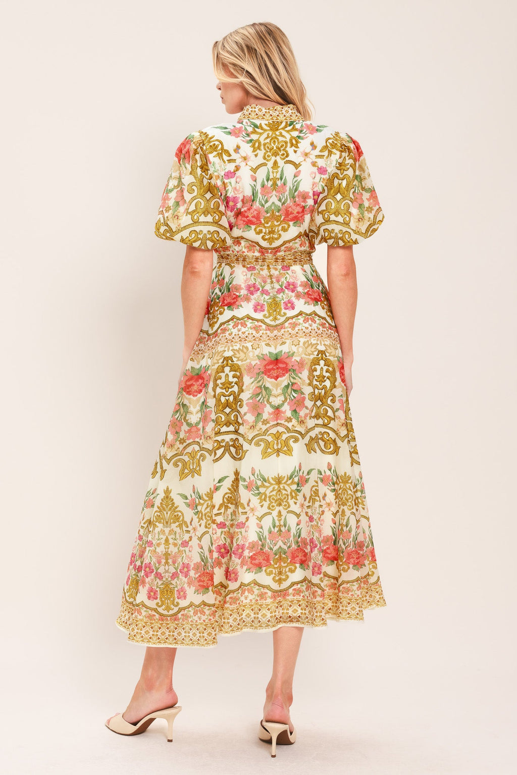 Chateau Rose Midi Shirt Dress