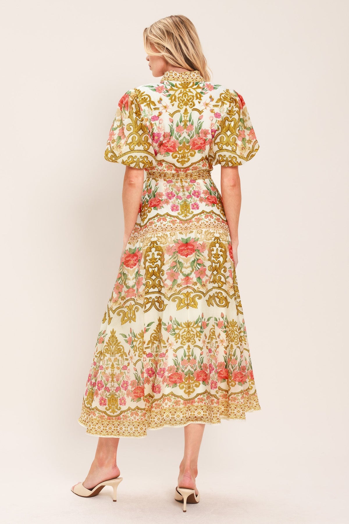 Chateau Rose Midi Shirt Dress