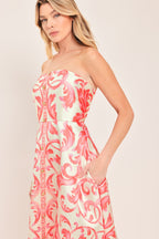 SUNSET ROYALTY WOVEN MIDI DRESS