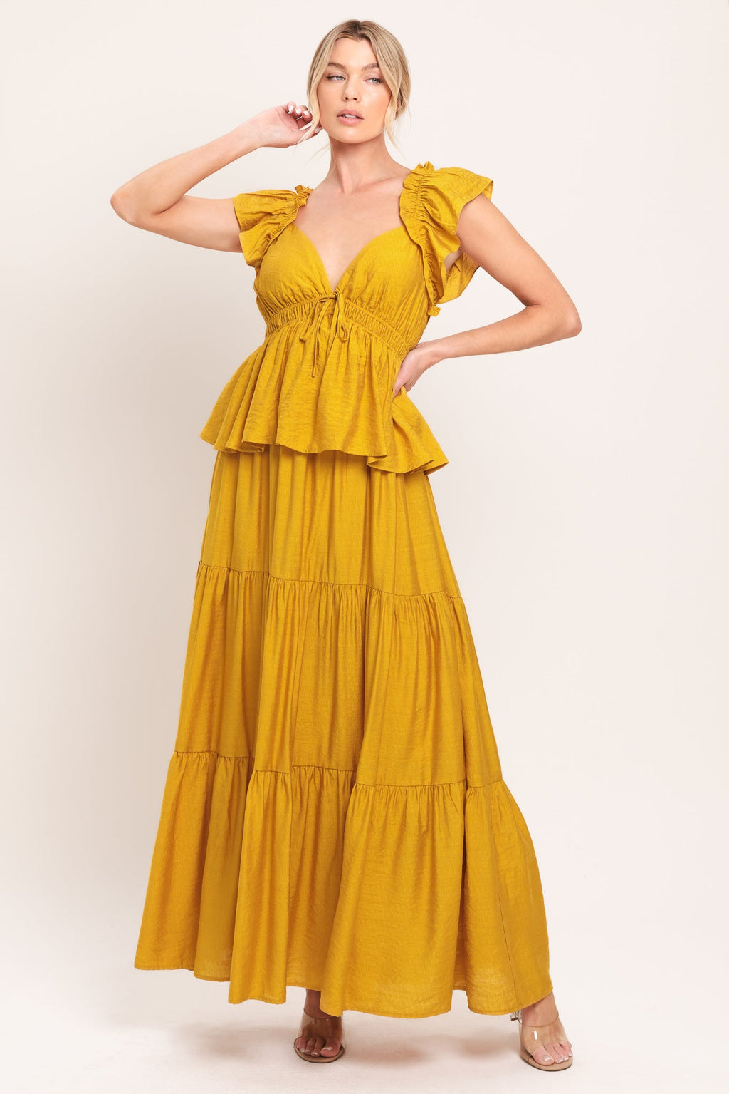 Mustard Bloom Maxi Dress