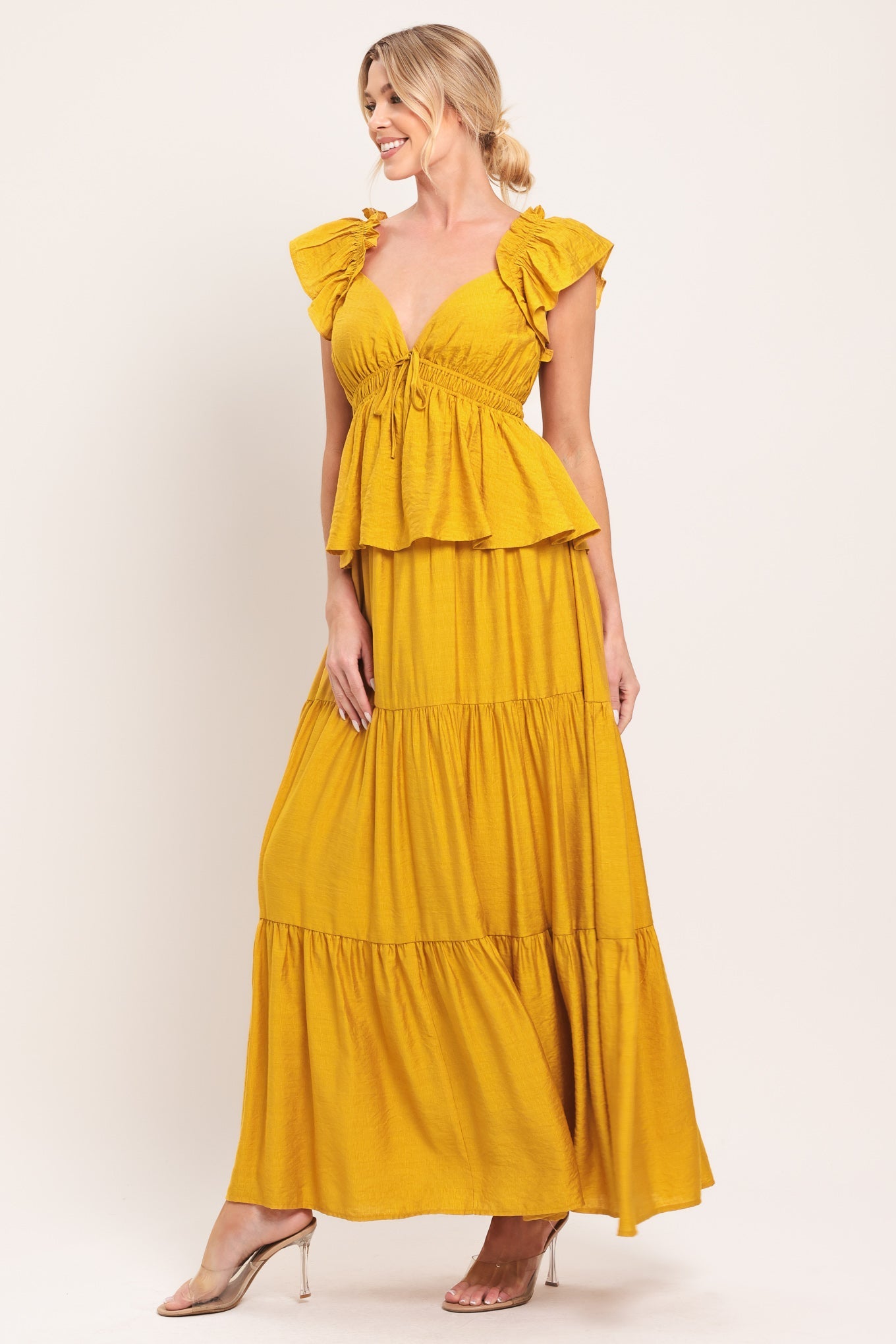 Mustard Bloom Maxi Dress