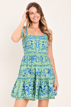 Mint Blossom Babydoll Woven Mini Dress
