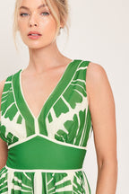 PALM BREEZE WOVEN MINI DRESS
