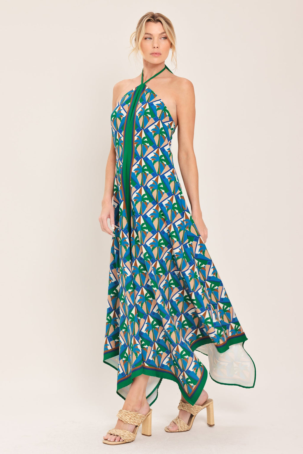 Tropical Temptation Halter Midi Dress