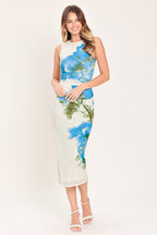 Bluebell Whisper Power Mesh Midi Dress