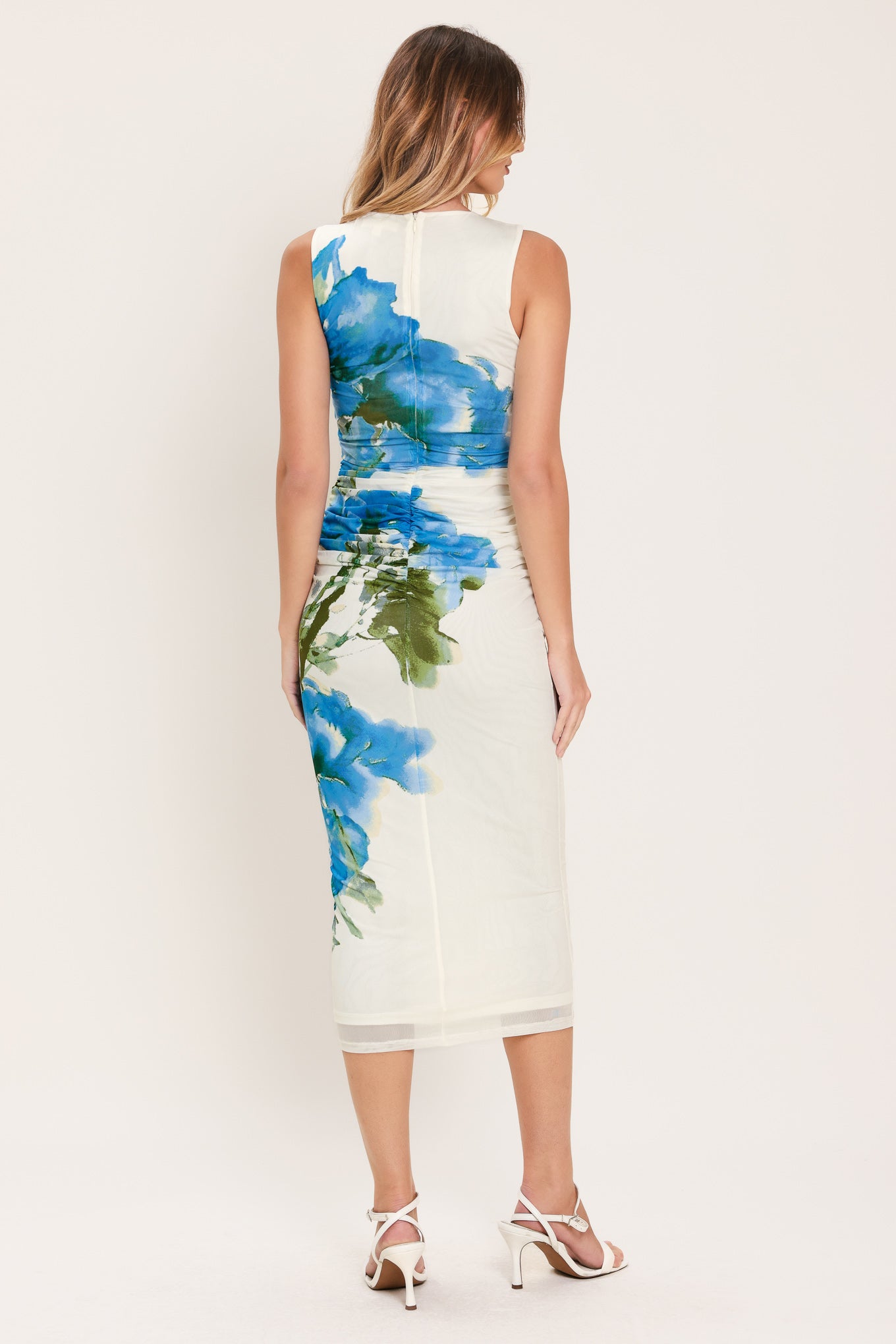 Bluebell Whisper Power Mesh Midi Dress